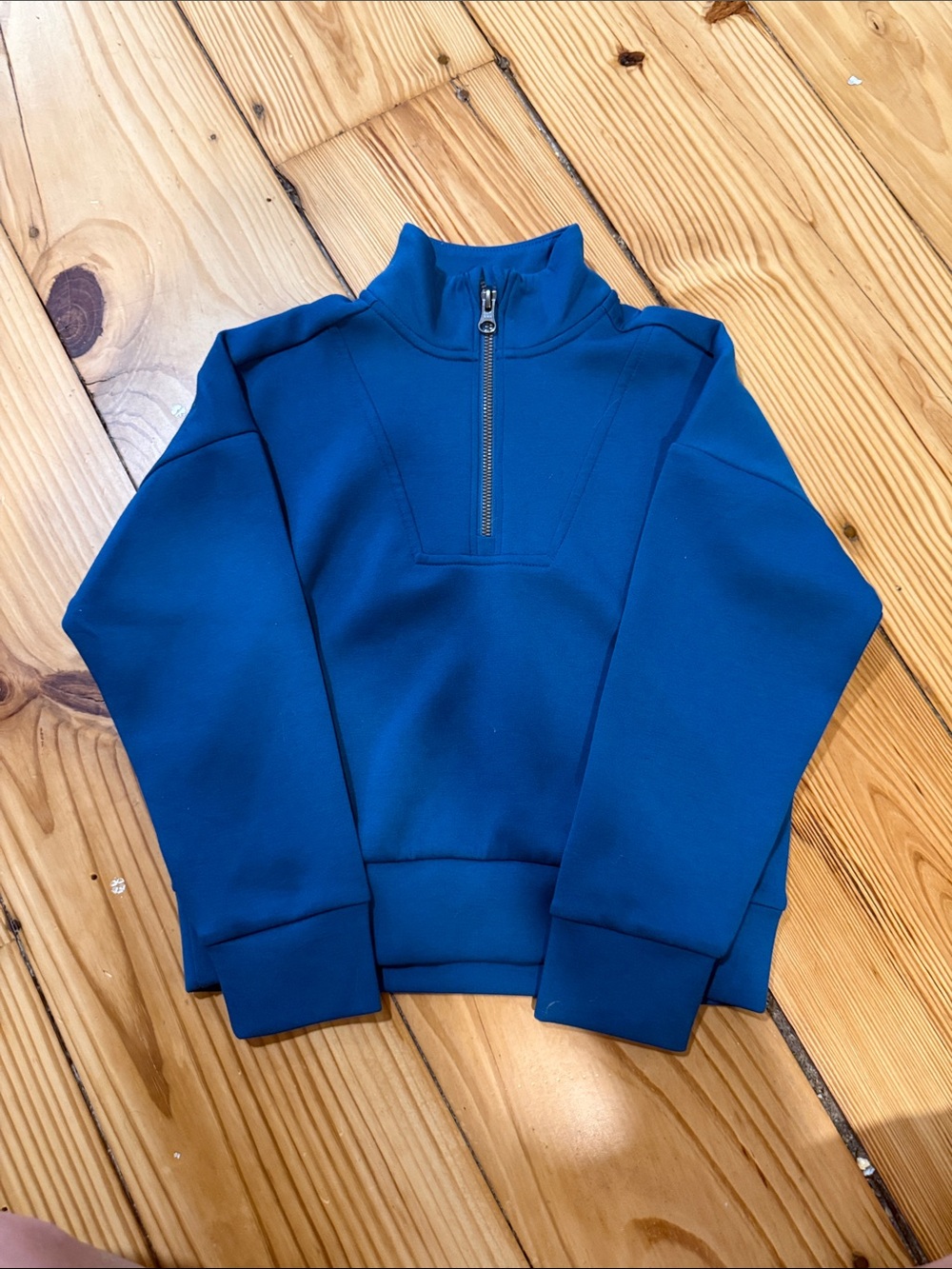 Teal Half-Zip Pullover Sweatshirt